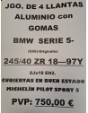 JUEGO DE 4 LLANTAS DE ALUMINIO CON GOMAS BMW SERIE 5 - 530 (E60) - 245 / 40 / ZR18, (97Y)